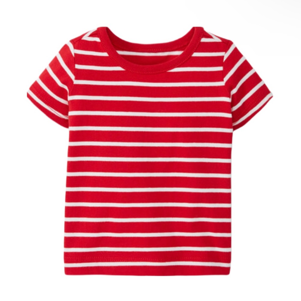 Hanna Andersson Red And White Basic Tee Shirt Size 3-6M 100% Organic Cotton